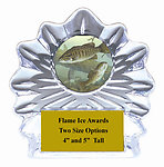 Acrylic Flame Ice Fishing Trophy Award