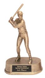 Resin Gold Male Baseball Trophy Statue