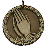 Praying Hands Medals XR277 with Neck Ribbons