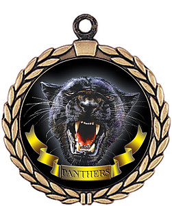 Panther Mascot Medal HR905-7165 with Neck Ribbon