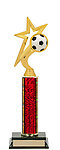 Boy or girl single post star soccer ball trophy R!-5005