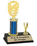 Boy or girl single post soccer trophy R2-4106