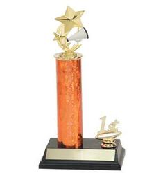 R2 Cheerleader Trophies with a single round column and trim.