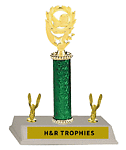 Boy or girl single post soccer trophy R3-4106