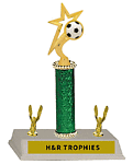 Non-Gender Shooting Star Soccer Trophies, with Trim