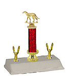 R3R Greyhound Trophies with a single round column with riser