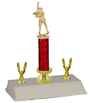 R3R-503 Baseball Trophies with Single Column. Riser and Trim