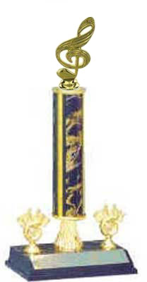 Music Trophy,  Band Trophy with Riser and Two Trim Pieces