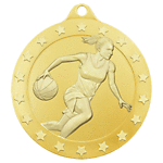 Basketball Medals RD352 Female with Neck Ribbons