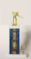 Square Single Column Billiard Trophy, S2