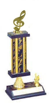 Band Trophy, Music Trophy, Square Column, Riser, Trim Figure