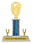 Boy or girl single post soccer trophy S3-4106