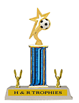 Star Soccer Ball single post youth soccer trophy S3-5005 with double trim