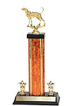 S3 Coonhound Bench Show Trophies with a single rectangular column and trim.