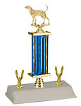 S3R Coon Dog Bench Show Trophies with a single round column and trim.