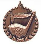 3D Golf Medals STM1209 with Neck Ribbons