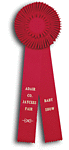Dog Show and Field Trial Rosette Ribbons two streamers TR89ft2