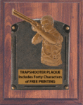 Trap Shooting Plaque on Cherry Finish 54743-CF810
