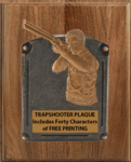 Trap Shooting Plaque on Solid Walnut 54743-SW810