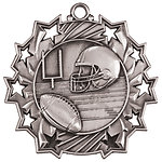 Ten Star Football Medals TS-405 with Neck Ribbons