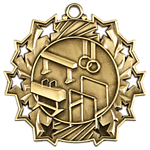 Ten Star Gymnastics Medals TS-407 with Neck Ribbons