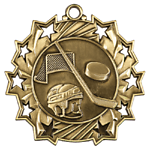 Ten Star Hockey Medals TS-408 with Neck Ribbons