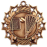 Ten Star Lacrosse Medals TS-409 with Neck Ribbons