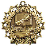 Ten Star Honor Roll Medals TS-505 with Neck Ribbons