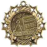 Ten Star Math Medals TS-507 with Neck Ribbons