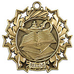 Ten Star Reading Medals TS-513 with Neck Ribbons