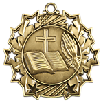 Ten Star Religious Medals TS-514 with Neck Ribbons