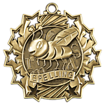 Ten Star Spelling Medals TS-516 with Neck Ribbons