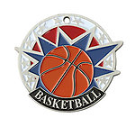 Colorful USA Basketball Medals 38020 with Neck Ribbons