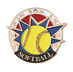 Colorful USA Softball Medals 38131 with Neck Ribbons