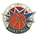Colorful USA Basketball Medals 38020 with Neck Ribbons