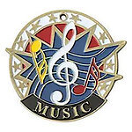 Colorful USA Music Medals 38120 with Neck Ribbons
