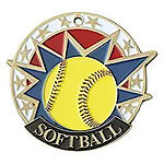 Colorful USA Softball Medals 38131 with Neck Ribbons