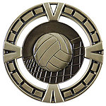 Big Volleyball Medals BG417 with Neck Ribbons