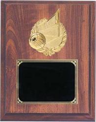 Deluxe Volleyball Plaque in Cherry Finish