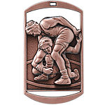 Dog Tag Wrestling Medals DT262 with Neck Ribbons