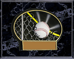 Mounted Baseball in Fence Plaque RMP