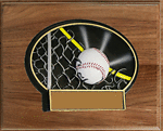 Mounted Baseball in Fence Plaque RMP