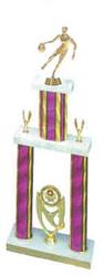 2DPS Basketball Trophies with double posts and stacked column design