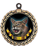 Wildcat Mascot Medal HR905-7172 with Neck Ribbon