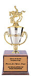 Men's Barrel Racer Cup Trophy with a Cherry Finish Base