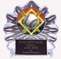 Acrylic Flame Ice Softball Trophy