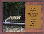 Fox & Coyote Field Trial Plaques H Series Cherry Finish