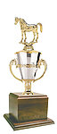 Arabian Horse with Cup and Genuine Walnut Base GWRC704G