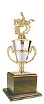 Female Barrel Racer with Cup and Genuine Walnut Base GWRC719G