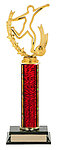 Boy or girl single post silhouette soccer trophy R1-90435